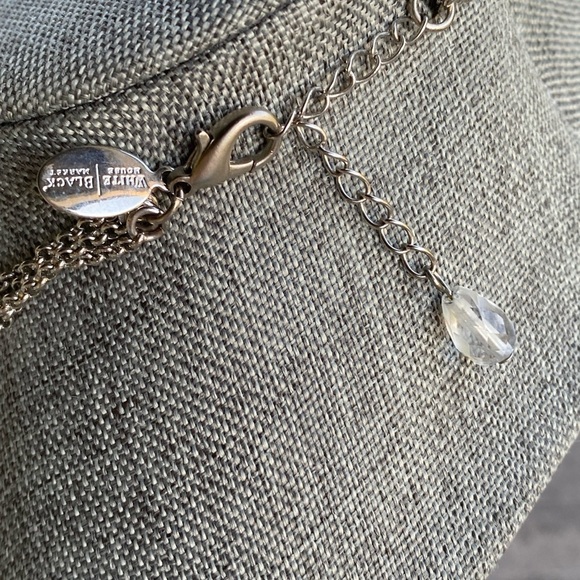 WHBM White House Black Market Necklace Silver Tone Three Strands Asymmetric - Picture 2 of 8